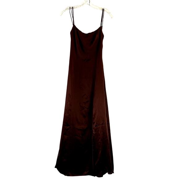 Reformation Melina Silk Maxi Dress Mahogany Brown Open Back Size 2 - Picture 5 of 9